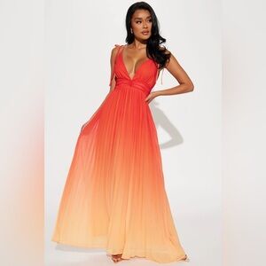 sunset ombre maxi dress (size xs)